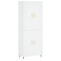 Aparador alto madera contrachapada blanco 69,5x34x180 cm
