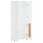Aparador alto madera contrachapada blanco 69,5x34x180 cm