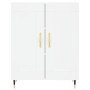 Aparador alto madera contrachapada blanco 69,5x34x180 cm