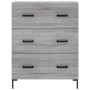 Aparador alto madera contrachapada gris sonoma 69,5x34x180 cm