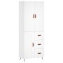 Aparador alto madera contrachapada blanco 69,5x34x180 cm