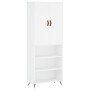 Aparador alto madera contrachapada blanco 69,5x34x180 cm