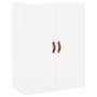 Aparador alto madera contrachapada blanco 69,5x34x180 cm