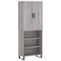 Aparador alto madera contrachapada gris sonoma 69,5x34x180 cm