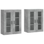 Armarios de pared 2 uds madera de ingeniería gris hormigón