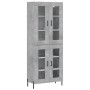 Aparador alto madera contrachapada gris hormigón 69,5x34x180 cm