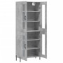 Aparador alto madera contrachapada gris hormigón 69,5x34x180 cm