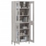 Aparador alto madera contrachapada gris sonoma 69,5x34x180 cm