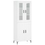 Aparador alto madera contrachapada blanco 69,5x34x180 cm