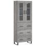 Aparador alto madera contrachapada gris sonoma 69,5x34x180 cm