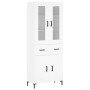Aparador alto madera contrachapada blanco 69,5x34x180 cm