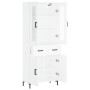 Aparador alto madera contrachapada blanco 69,5x34x180 cm