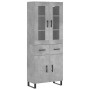 Aparador alto madera contrachapada gris hormigón 69,5x34x180 cm