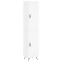 Aparador alto madera contrachapada blanco 34,5x34x180 cm