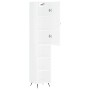 Aparador alto madera contrachapada blanco brillo 34,5x34x180 cm
