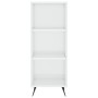 Aparador alto madera contrachapada blanco brillo 34,5x34x180 cm