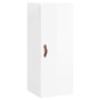 Aparador alto madera contrachapada blanco brillo 34,5x34x180 cm