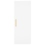 Aparador alto madera contrachapada blanco 34,5x34x180 cm