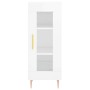 Aparador alto madera contrachapada blanco brillo 34,5x34x180 cm