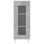 Aparador de madera contrachapada gris hormigón 34,5x34x180 cm