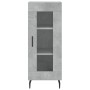 Aparador de madera contrachapada gris hormigón 34,5x34x180 cm