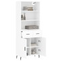 Aparador alto madera contrachapada blanco 69,5x34x180 cm