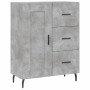 Aparador alto madera contrachapada gris hormigón 69,5x34x180 cm