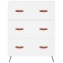 Aparador alto madera contrachapada blanco 69,5x34x180 cm