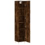 Aparador de madera contrachapada roble ahumado 34,5x34x180 cm