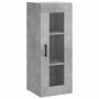 Aparador de madera contrachapada gris hormigón 34,5x34x180 cm