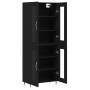 Aparador alto madera contrachapada negro 69,5x34x180 cm