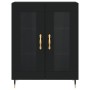 Aparador alto madera contrachapada negro 69,5x34x180 cm