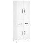 Aparador alto madera contrachapada blanco 69,5x34x180 cm