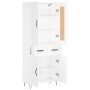 Aparador alto madera contrachapada blanco 69,5x34x180 cm
