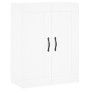 Aparador alto madera contrachapada blanco 69,5x34x180 cm
