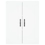 Aparador alto madera contrachapada blanco 69,5x34x180 cm