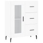 Aparador alto madera contrachapada blanco 69,5x34x180 cm