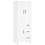Aparador alto madera contrachapada blanco 69,5x34x180 cm