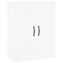 Aparador alto madera contrachapada blanco 69,5x34x180 cm