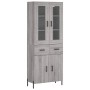 Aparador alto madera contrachapada gris sonoma 69,5x34x180 cm