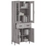 Aparador alto madera contrachapada gris sonoma 69,5x34x180 cm