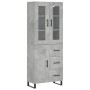 Aparador alto madera contrachapada gris hormigón 69,5x34x180 cm