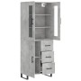 Aparador alto madera contrachapada gris hormigón 69,5x34x180 cm