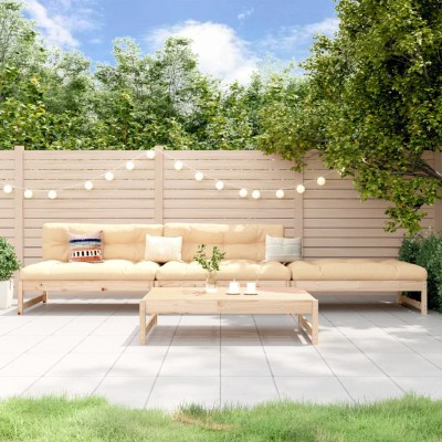 Juego de muebles de jardín 4 piezas madera maciza de pino