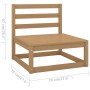 Muebles de jardín 13 piezas con cojines madera de pino maciza