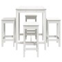 Set de mesa y taburetes altos jardín 5 pzas madera pino blanco