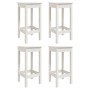 Set de mesa y taburetes altos jardín 5 pzas madera pino blanco