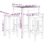 Set de mesa y taburetes altos jardín 5 pzas madera pino blanco