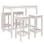 Set de mesa y taburetes altos jardín 5 pzas madera pino blanco