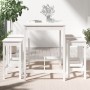 Set de mesa y taburetes altos jardín 5 pzas madera pino blanco